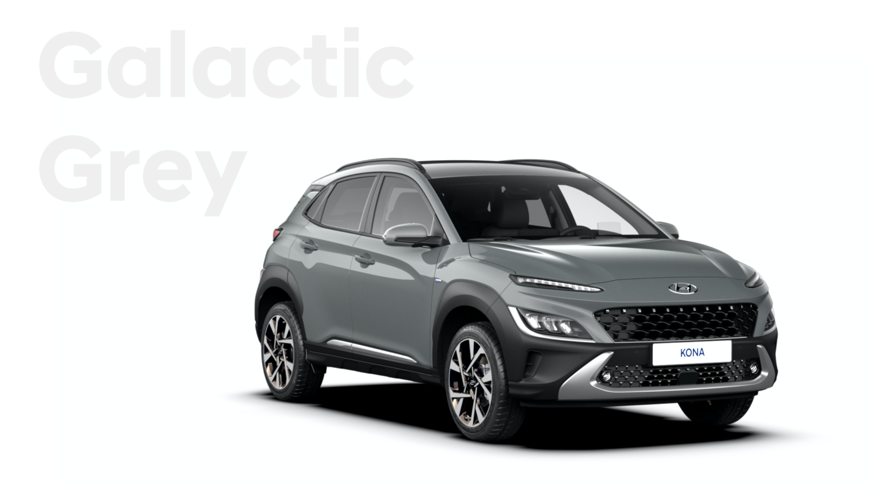 Nová velká paleta barevných variant nového modelu Hyundai KONA: barva Galactic Grey.
