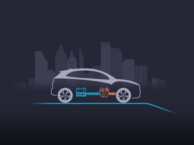 Startér mild hybridního systému (MHSG) nového modelu Hyundai KONA při dobíjení za jízdy.